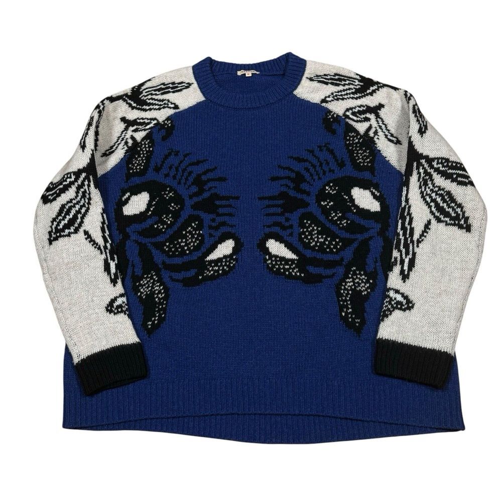 P.A.R.O.S.H. Women's‎ Blue/Cream Floral Sweater Sz M